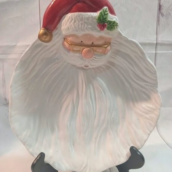 Omnibus by FITZ AND FLOYD Hand-Painted Santa Serving Plate - Picture 8 of 8